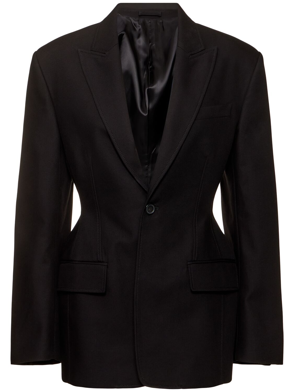 Wardrobe.nyc Drill Contour Cotton Blazer