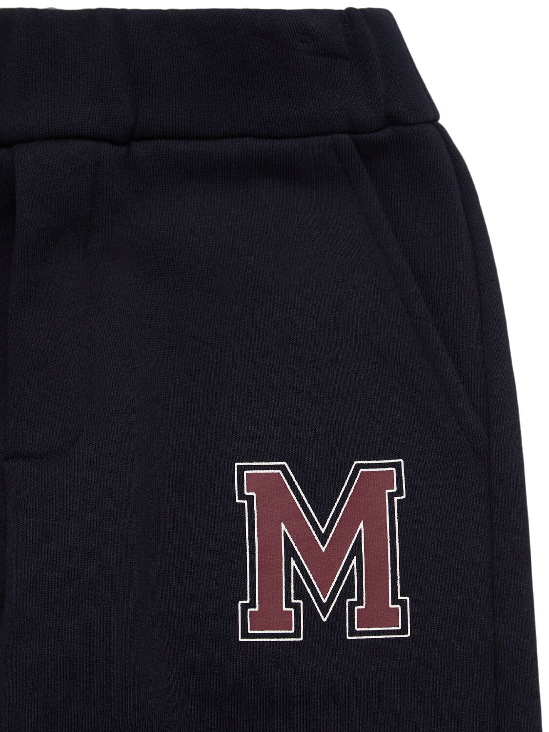 Moncler Varsity Logo Cotton Sweatpants In Black