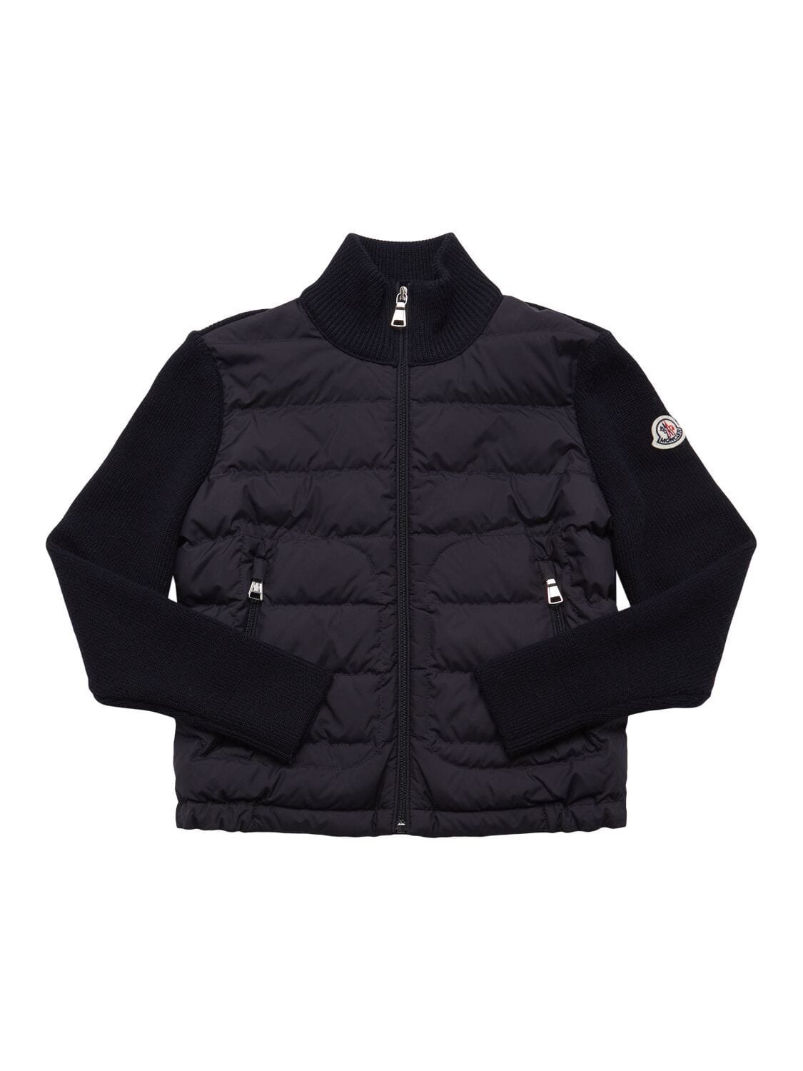 Zip-up Wool Blend Down Cardigan