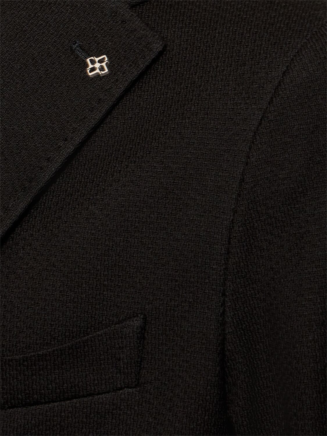 Tagliatore Square Pattern Blazer With Lapel And Pockets