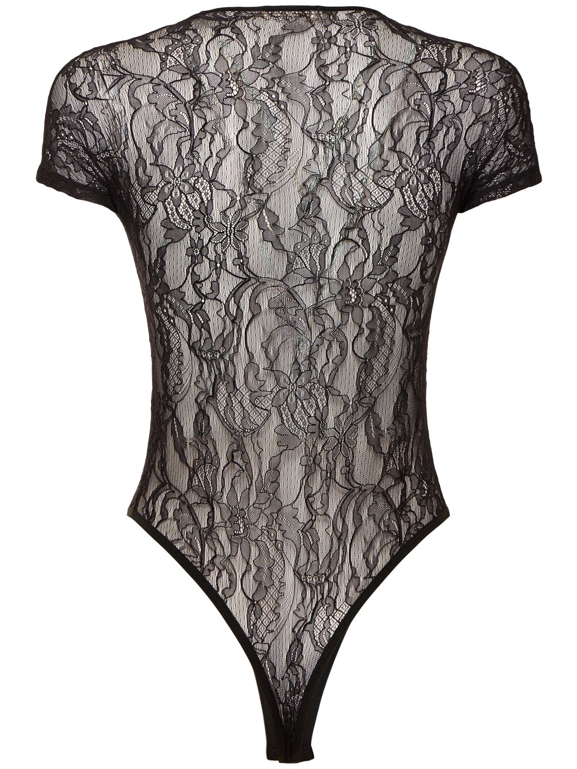 WARDROBE.NYC LACE CAP SLEEVE NYLON BODYSUIT 
