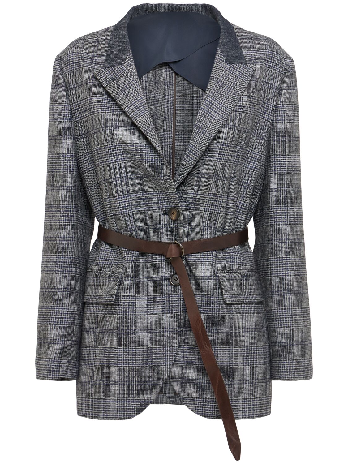 Blazer En Laine Prince-de-galles - BRUNELLO CUCINELLI - Modalova