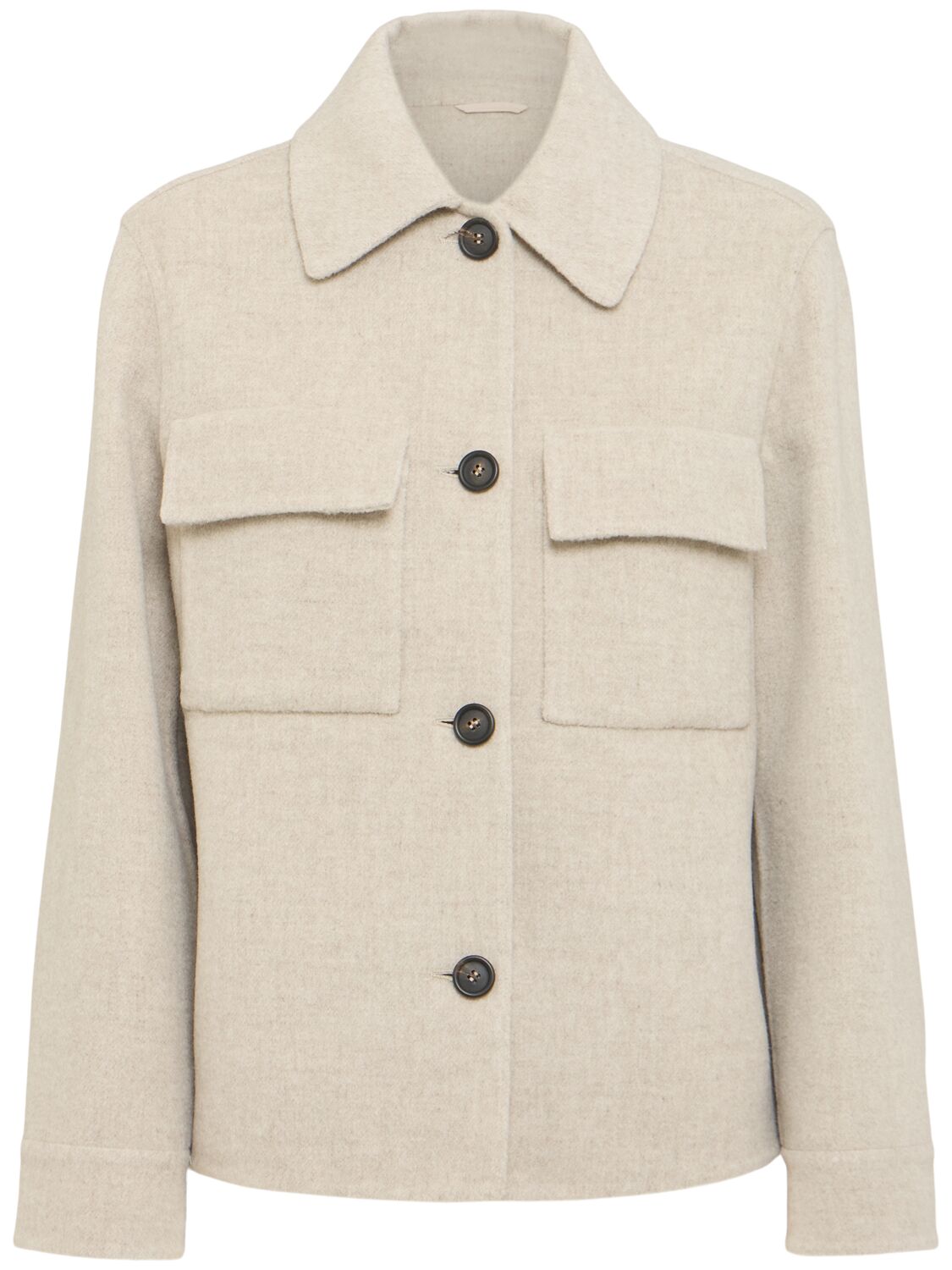 Manteau Court En Laine Mélangée - BRUNELLO CUCINELLI - Modalova