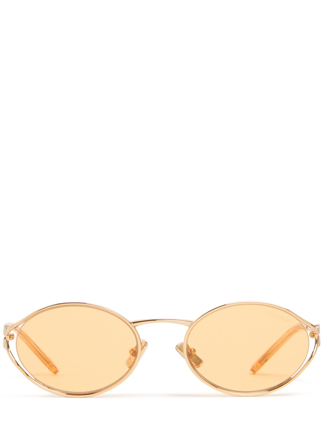 Lunettes De Soleil Ovales En Métal - MIU MIU - Modalova