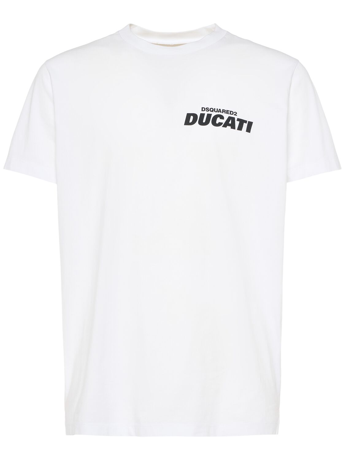 Dsquared2 Ducati Cigarette Fit Cotton T-shirt In White