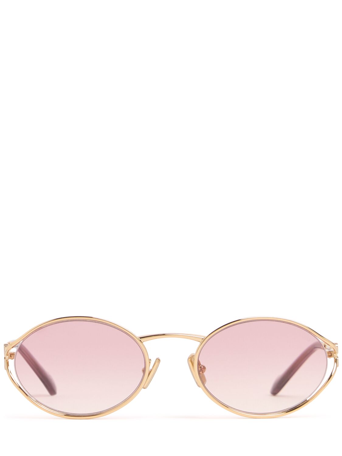 Lunettes De Soleil Ovales En Métal - MIU MIU - Modalova