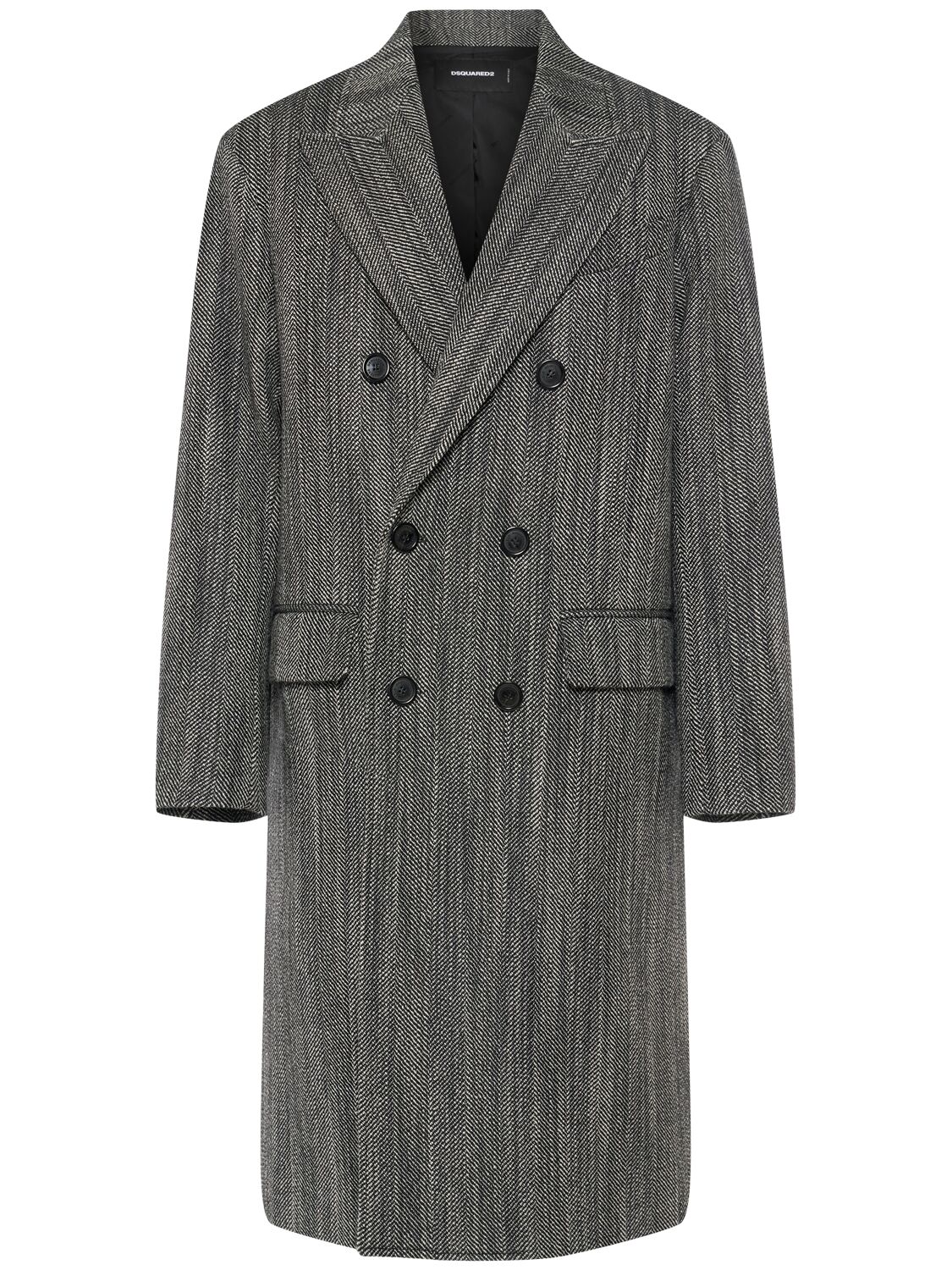 Double Breast Herringbone Coat
