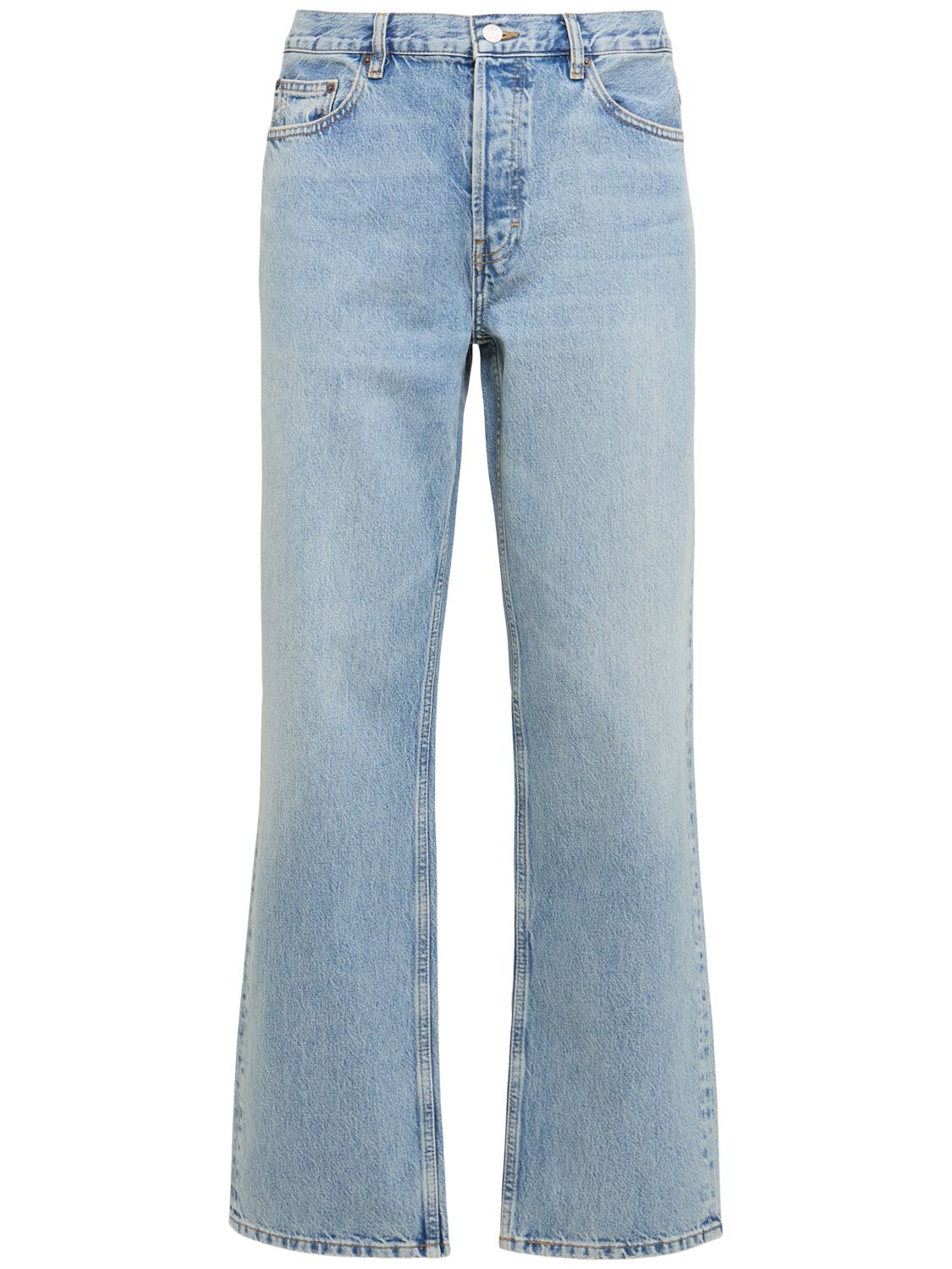Frame Relaxed Cotton Denim Jeans In Blue