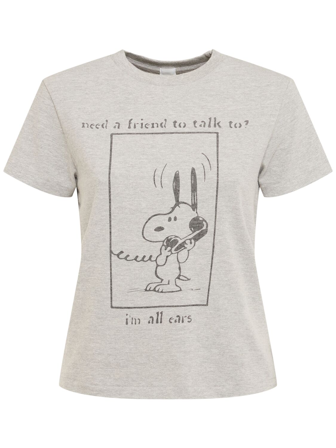 Re/done Snoopy Printed Cotton Jersey T-shirt