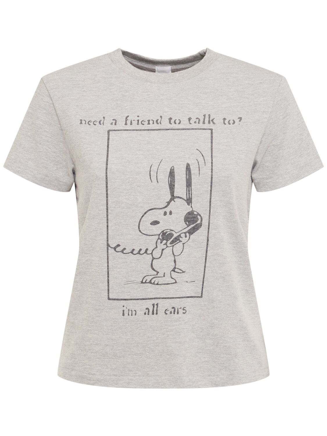 T-shirt En Jersey De Coton Imprimé Snoopy - RE/DONE - Modalova