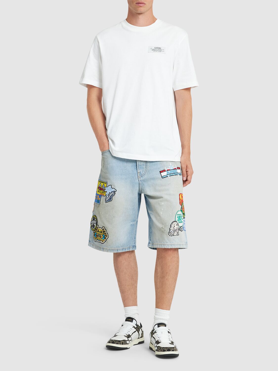 Station Patch Denim Shorts