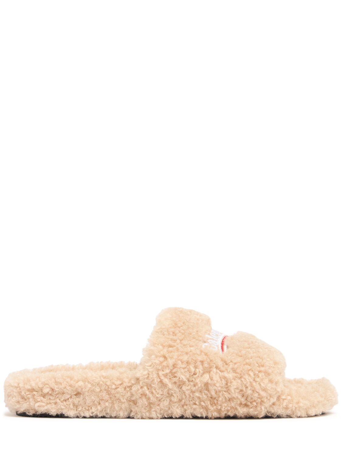 Claquettes En Faux Shearling Furry 10 Mm - BALENCIAGA - Modalova