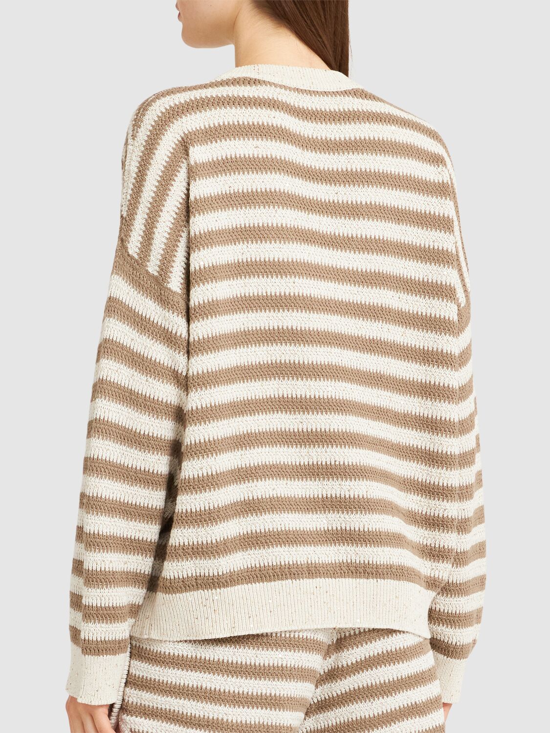 Brunello Cucinelli Cotton Blend Sweater In Neutral