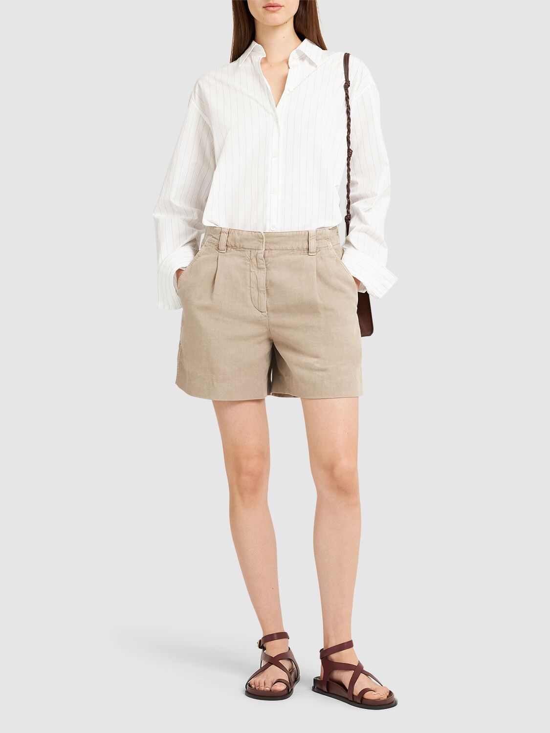 Brunello Cucinelli Cotton Blend Bermuda Shorts In Gray