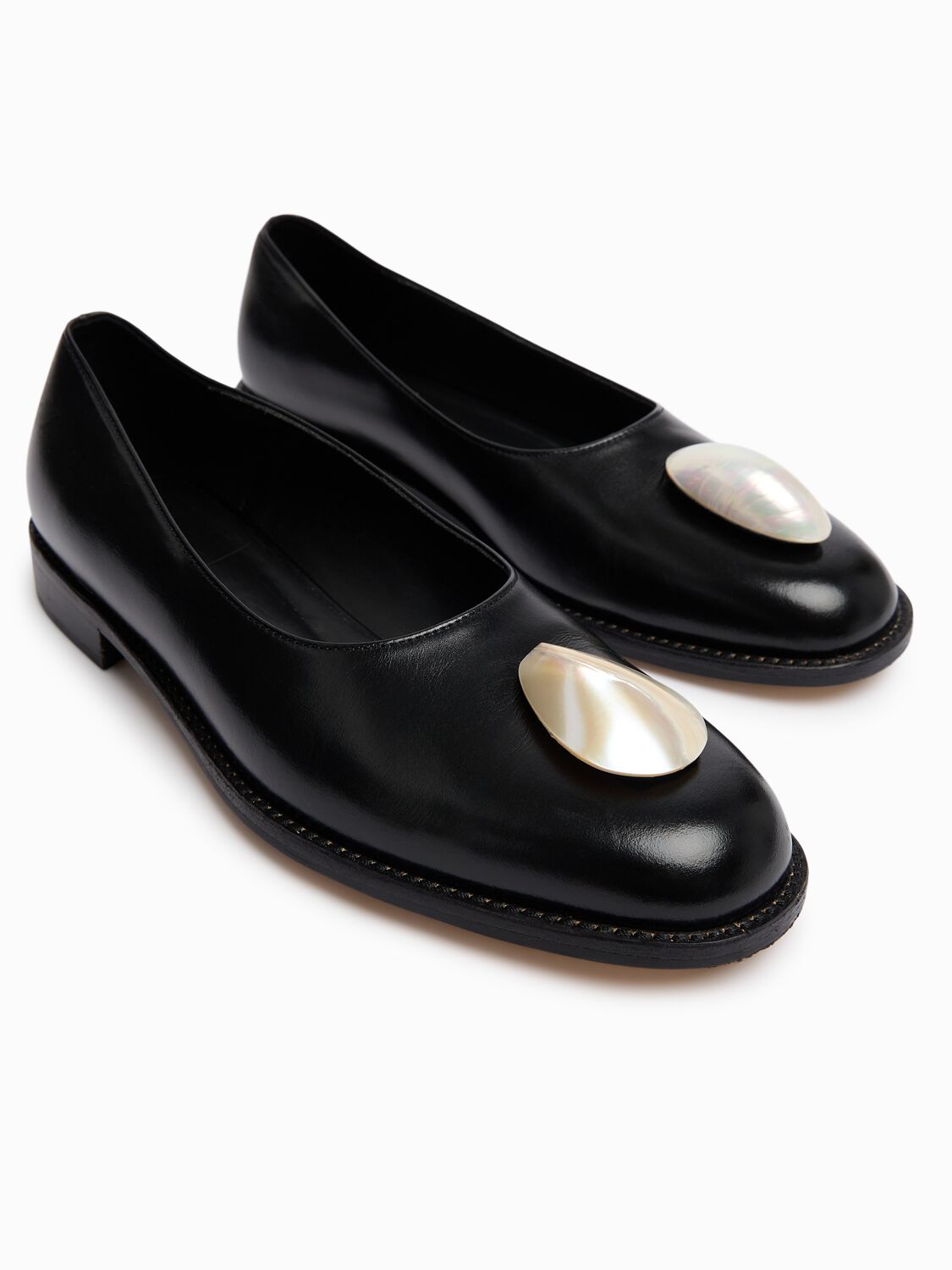 Eenk 25mm Mother-of-pearl Point Ballerinas