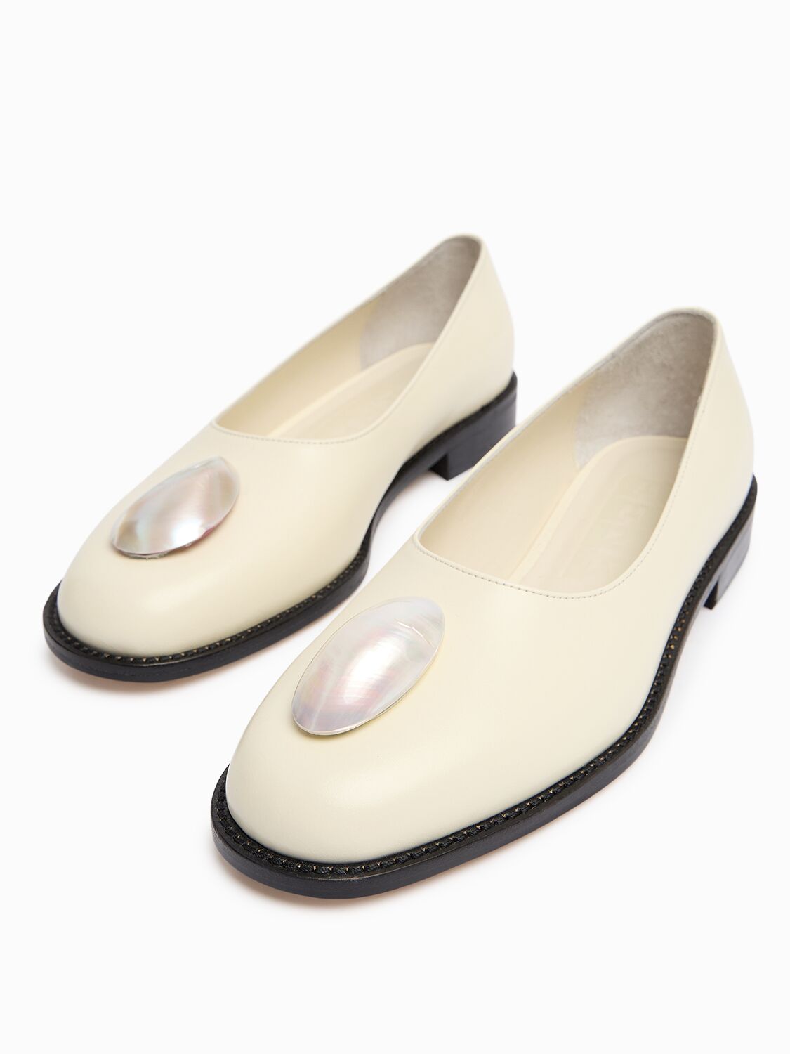Eenk 25mm Mother-of-pearl Point Ballerinas