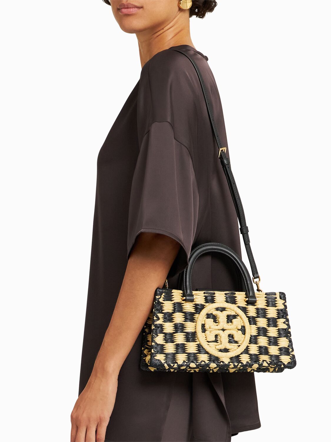 Tory Burch E/w Ella Hand-crocheted Raffia Bag