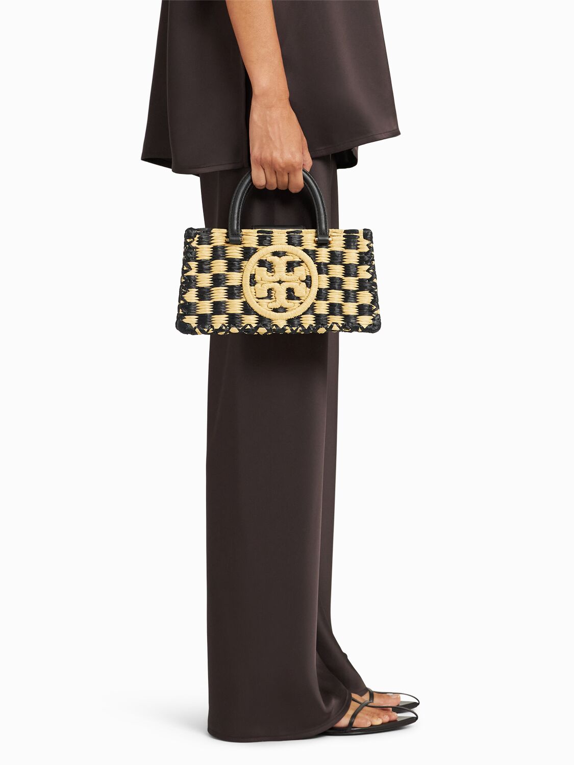 Tory Burch E/w Ella Hand-crocheted Raffia Bag