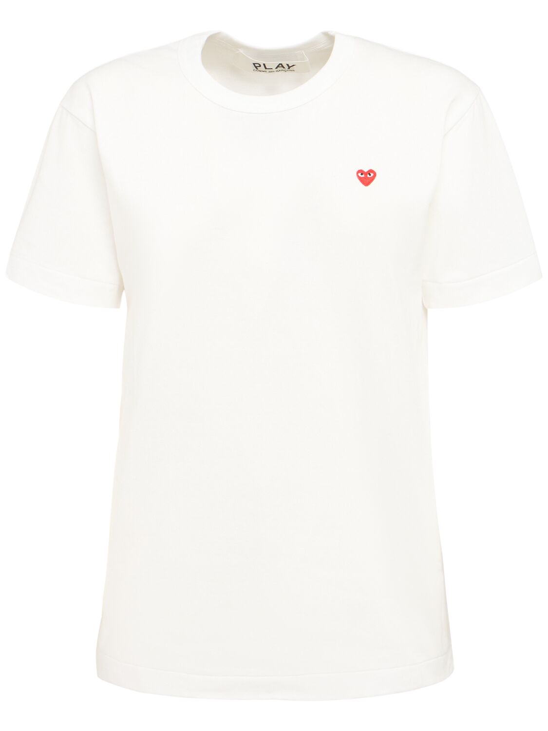 COMME DES GARÇONS PLAY Embroidered Red Heart Cotton T-shirt