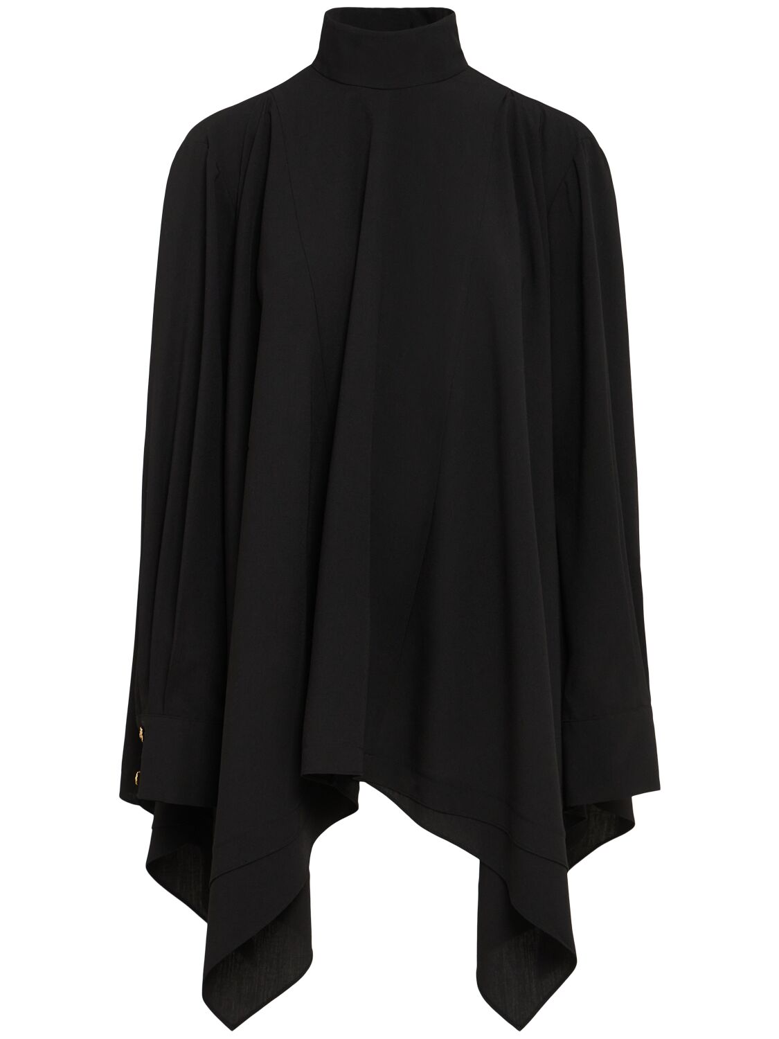 Eenk Turtleneck Rayon Blend Flowing Shirt