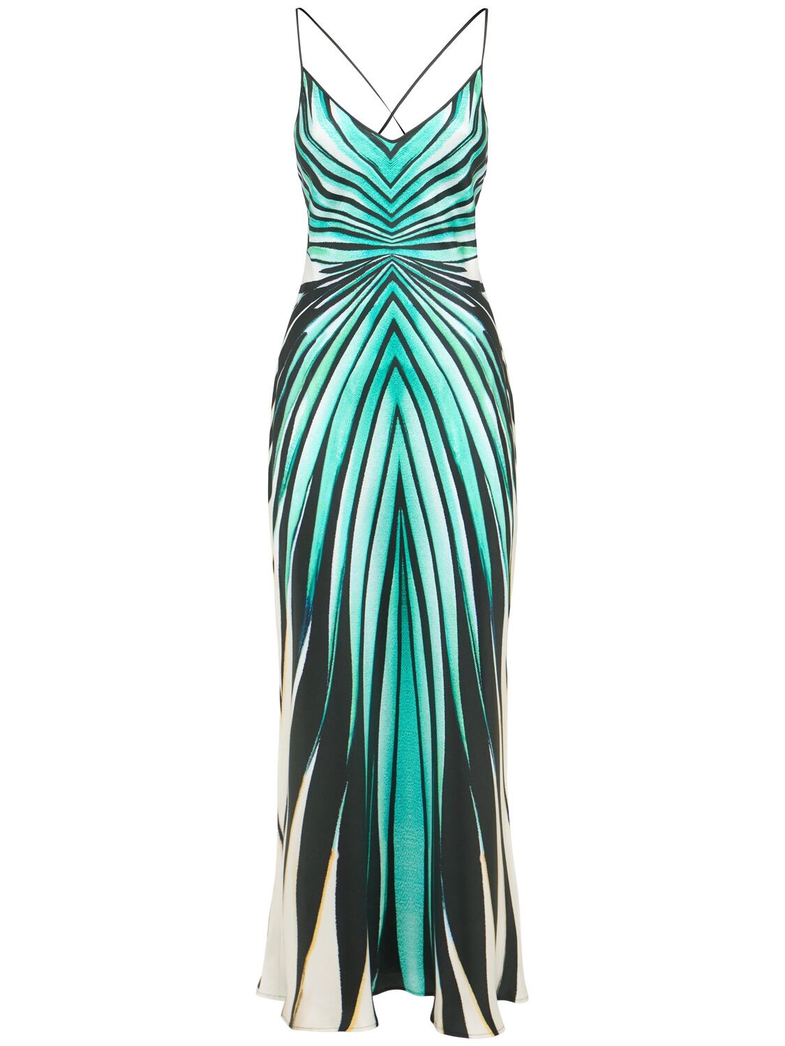 Ray Of Sea Printed Silk Twill Midi Dress