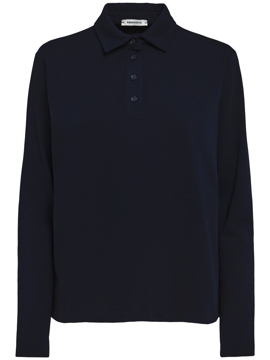 Marie Long-sleeve Cotton Jersey Polo