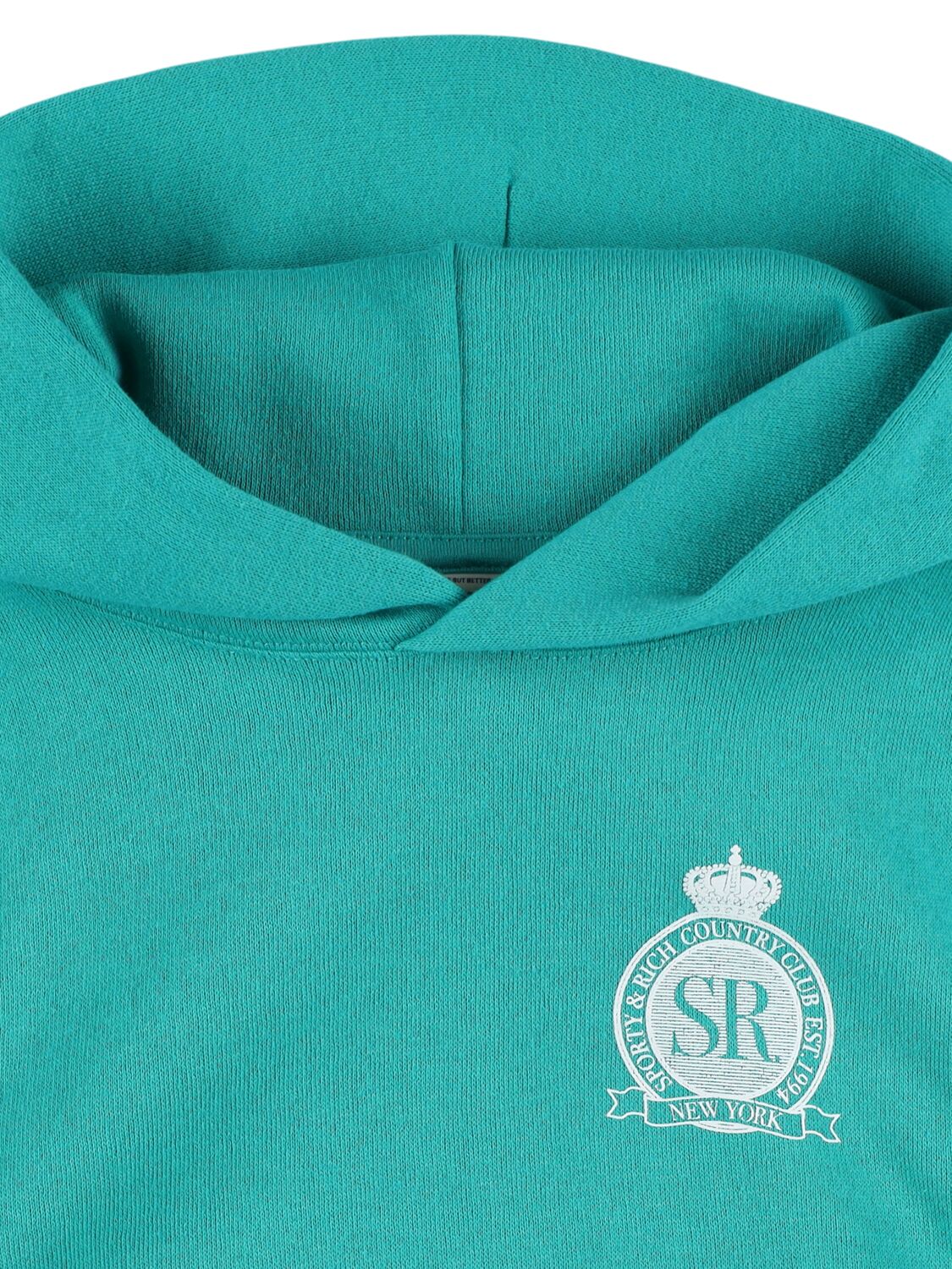 Sporty And Rich Royal Club Printed Cotton Blend Hoodie