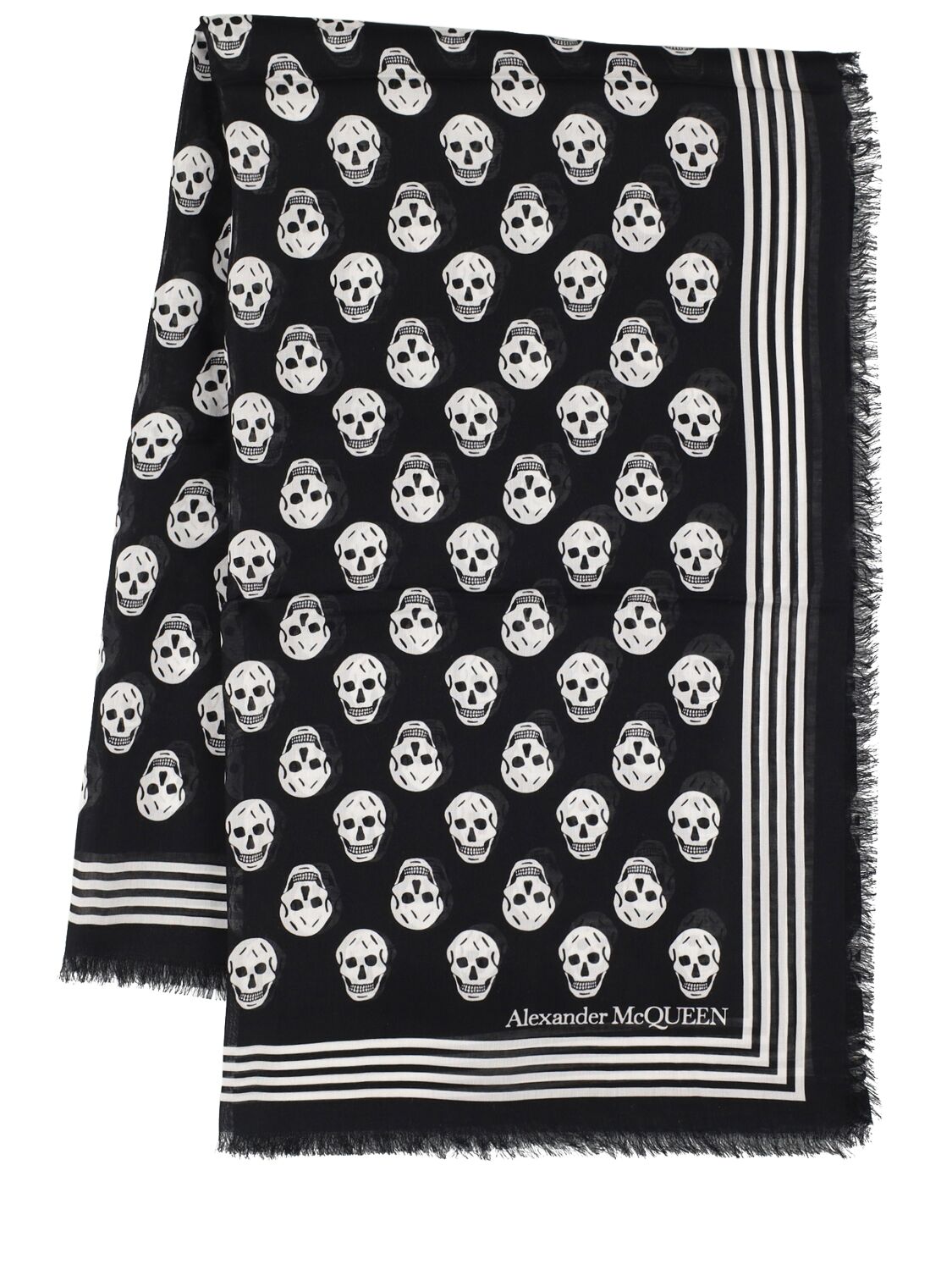 Skull Printed Cotton Scarf