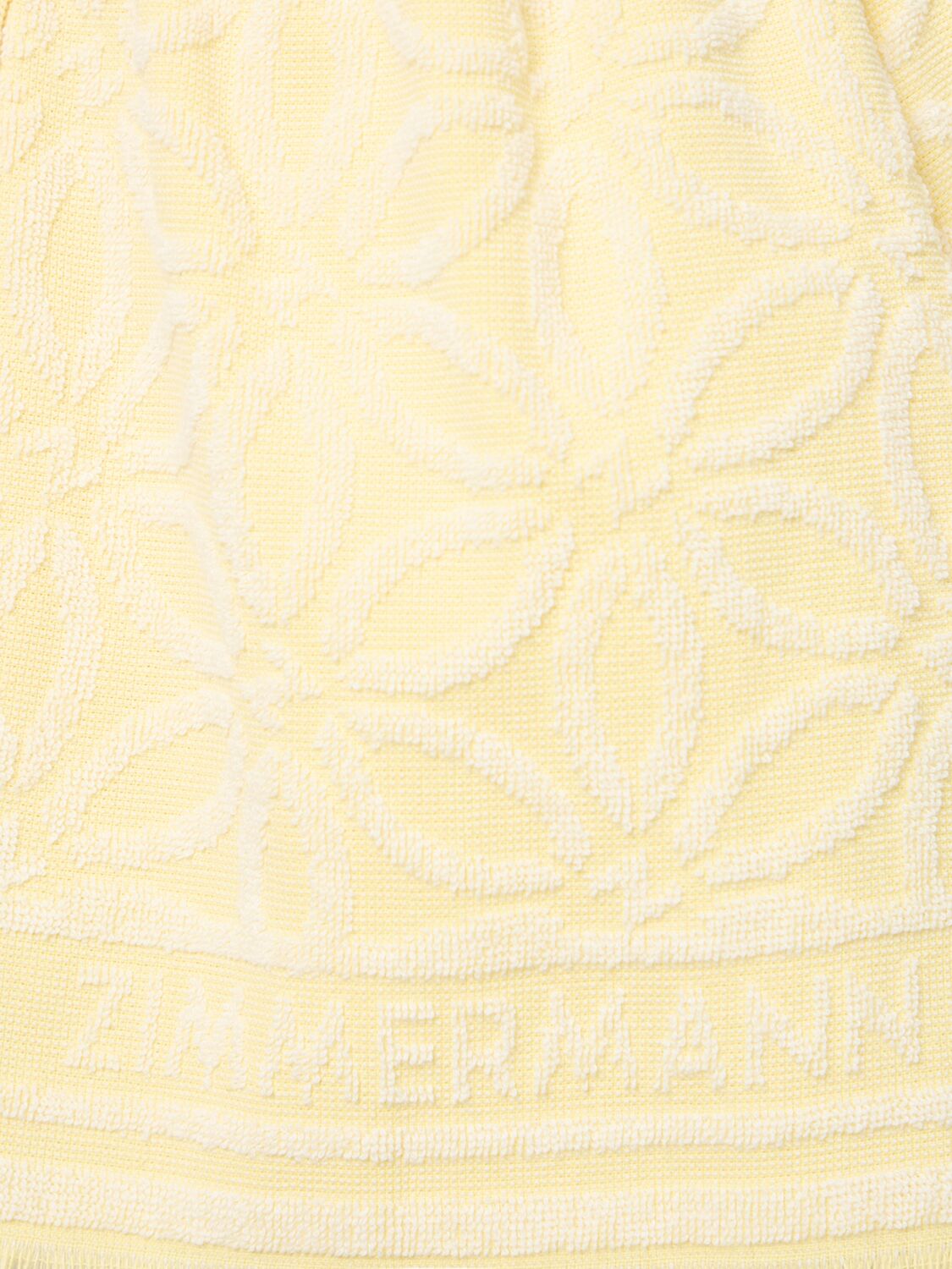 Zimmermann Coco Fringed Cotton-terry Jacquard Shorts In Yellow