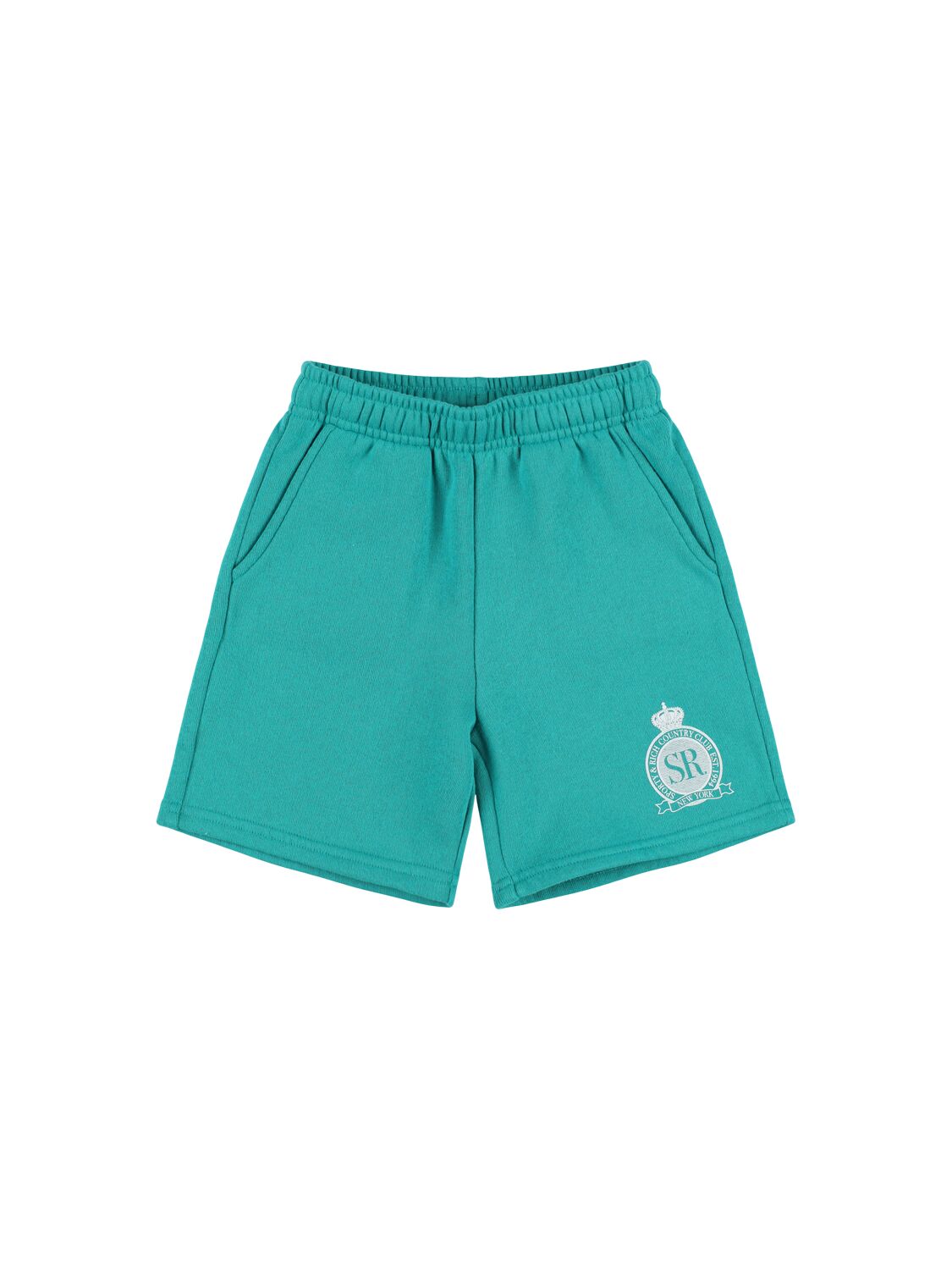 Sporty And Rich Royal Club Printed Cotton Blend Shorts