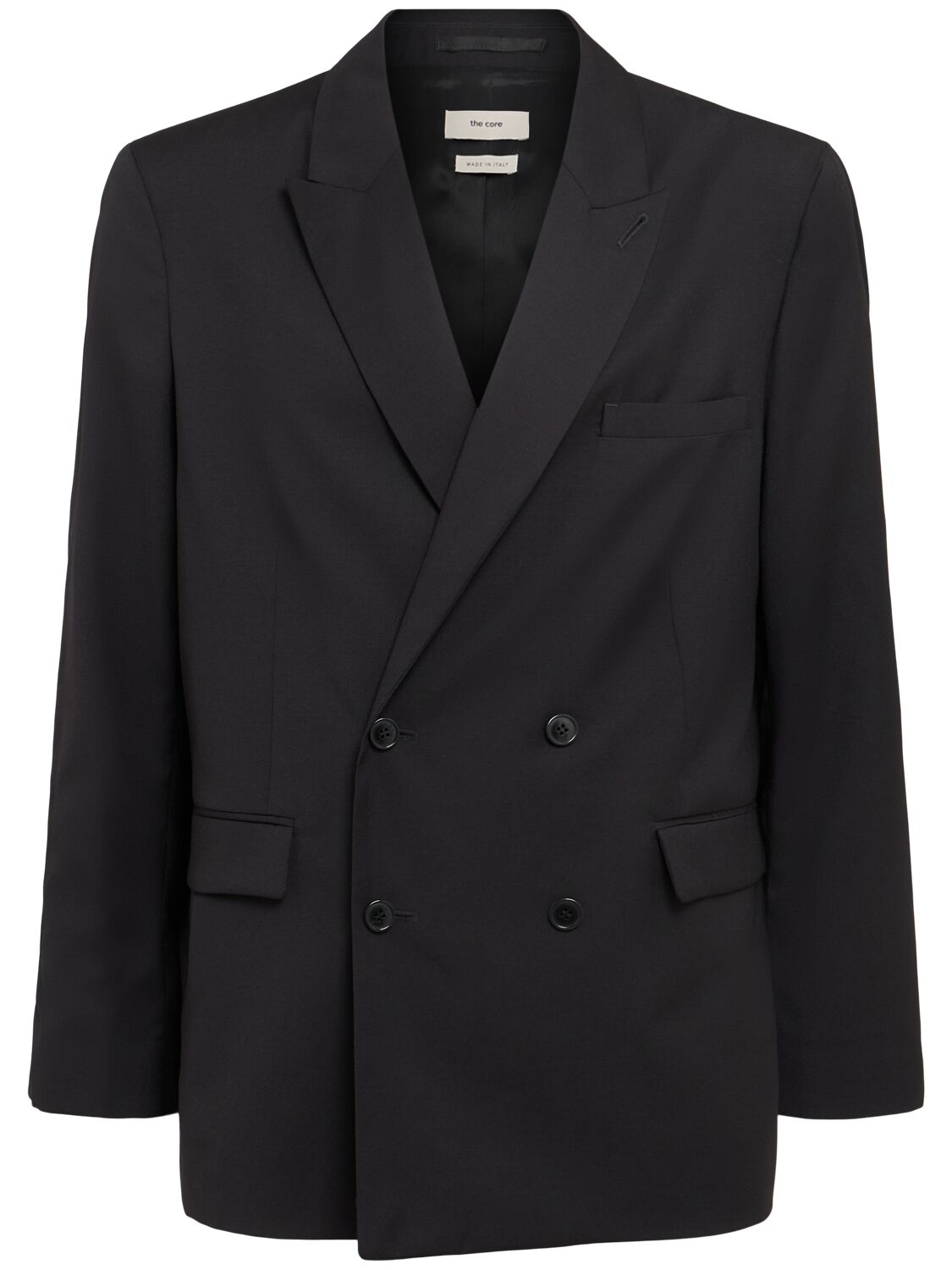 The Core Double Breasted Wool Twill Blazer