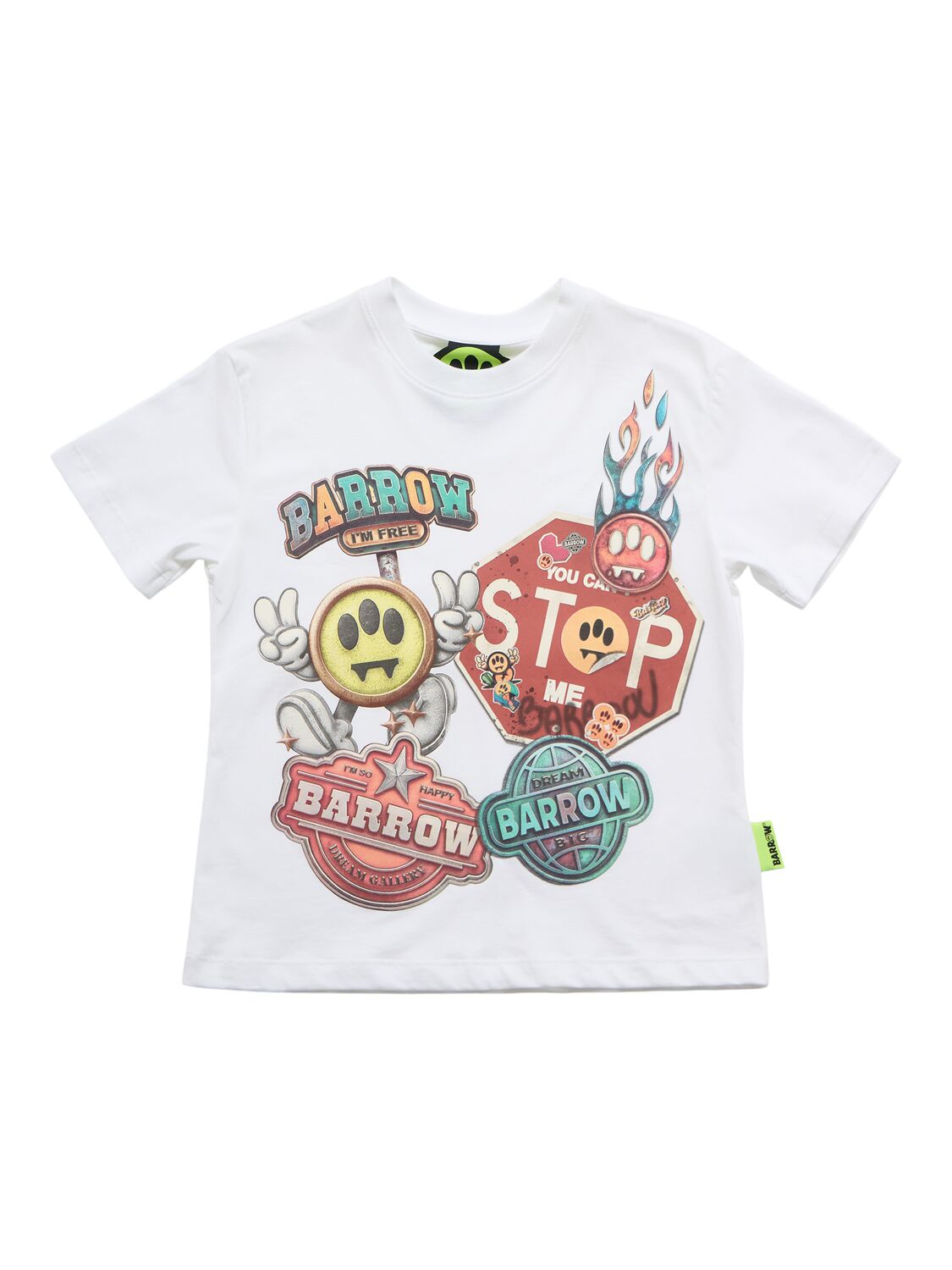 Barrow Printed Cotton Jersey T-shirt In White