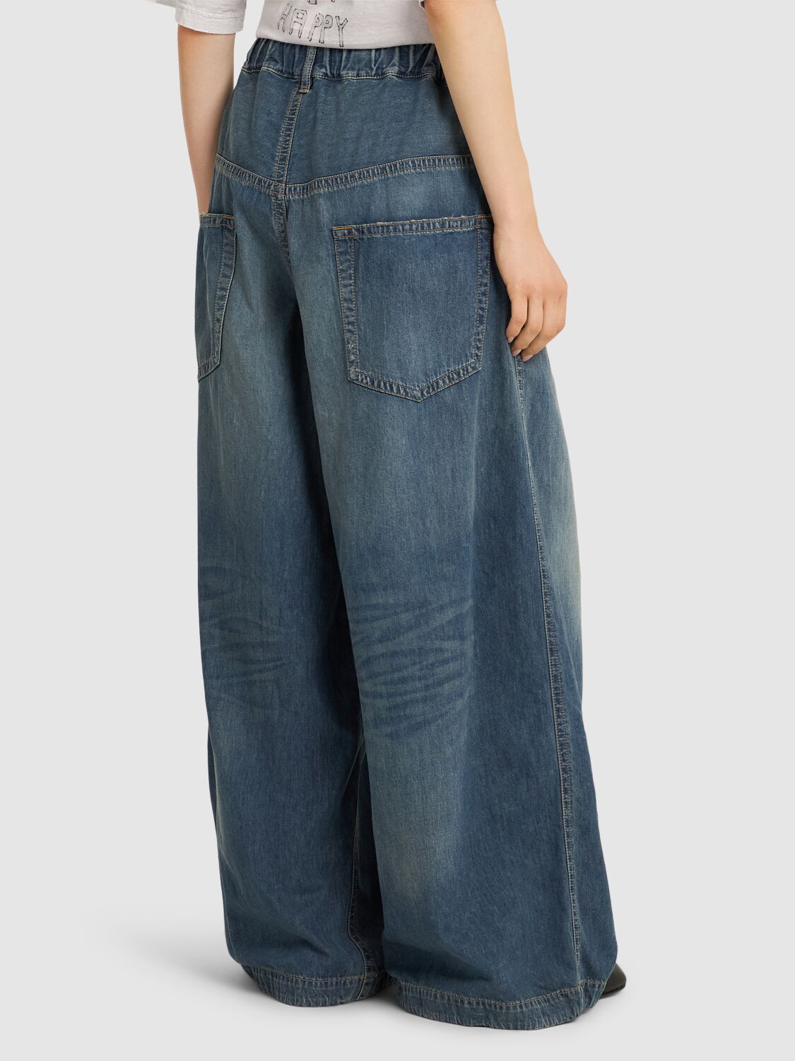 Miharayasuhiro Embroidered High Rise Wide Jeans