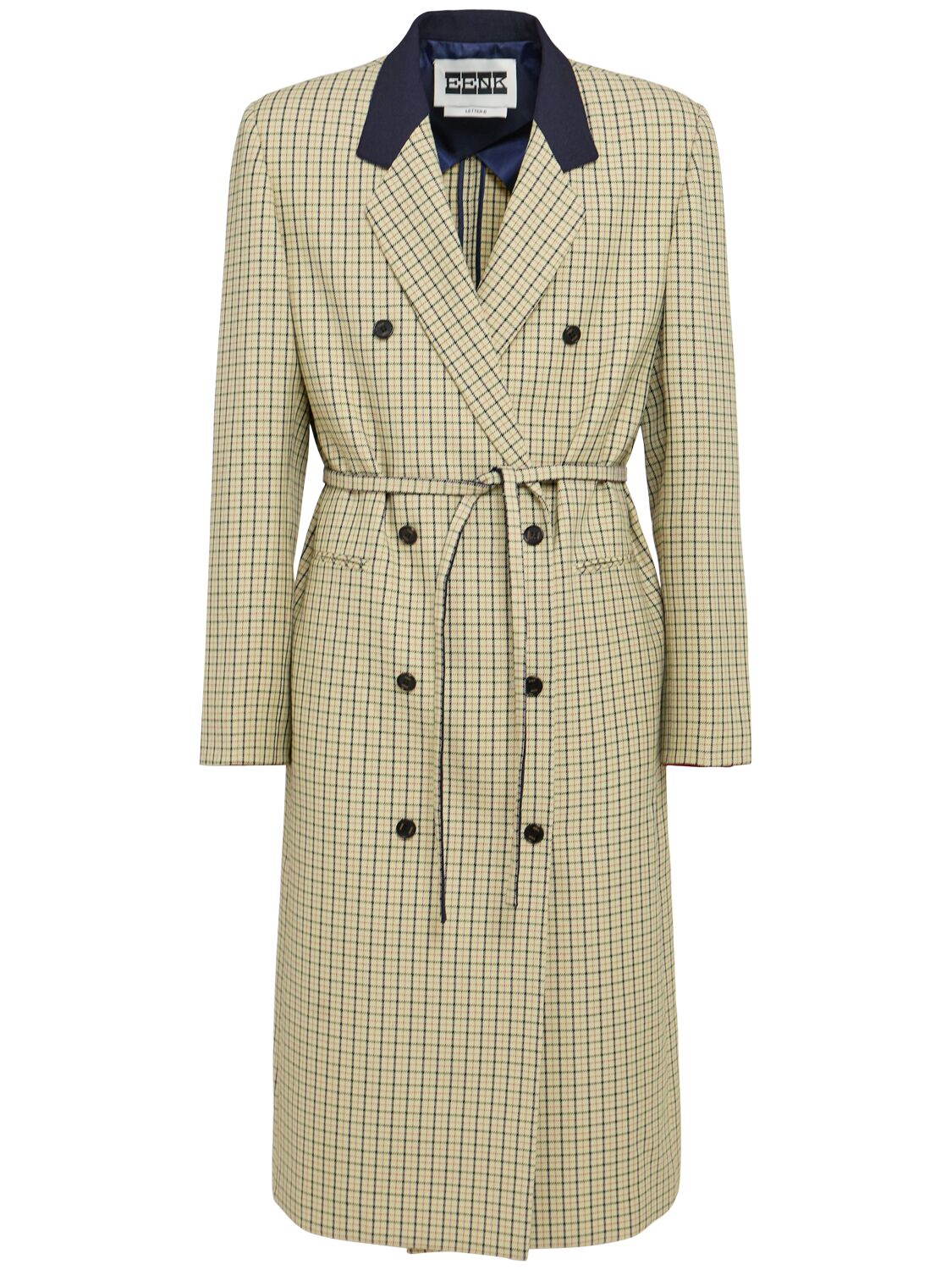 Eenk Belted Wool Blend Long Coat In Sand