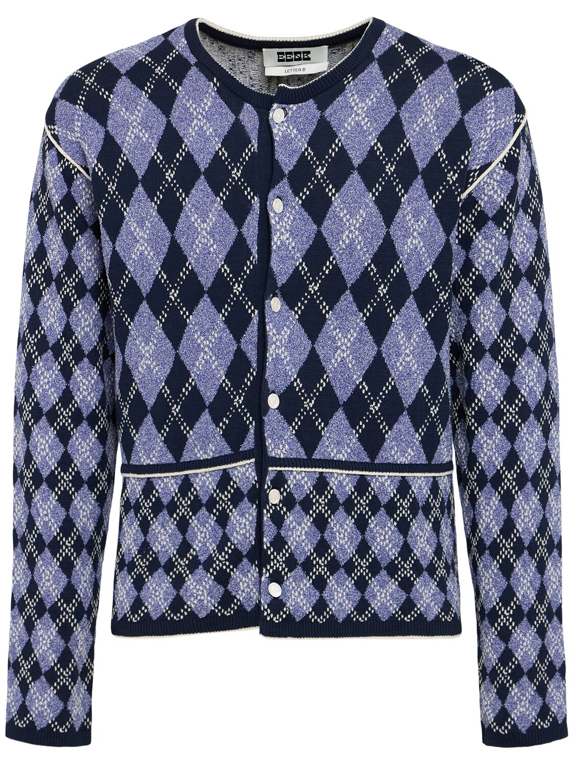 Argyle Knit Cotton Cardigan