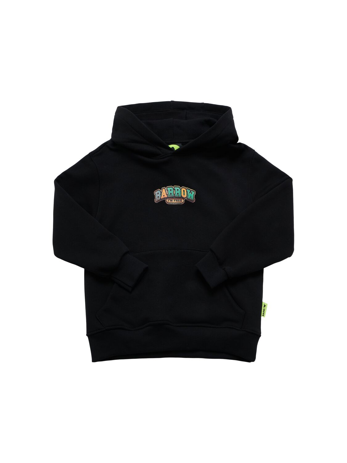 Barrow Printed Cotton Hoodie In Black