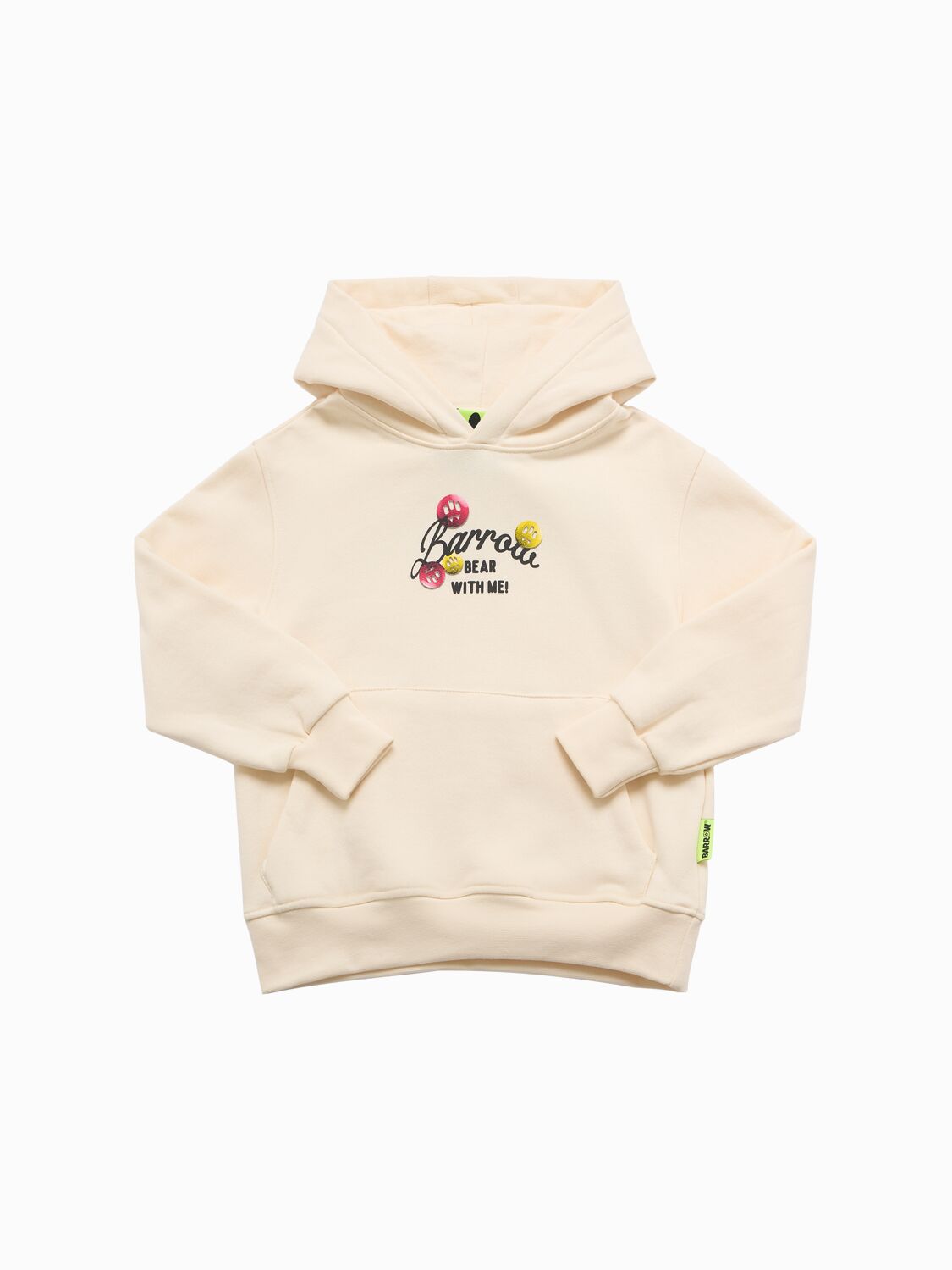 Barrow Printed Cotton Hoodie In White