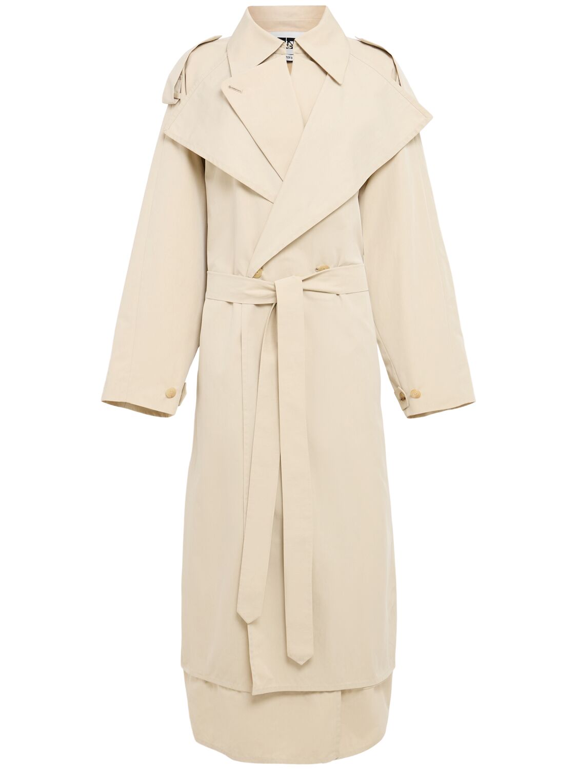 Eenk Belted Cotton Blend Long Coat