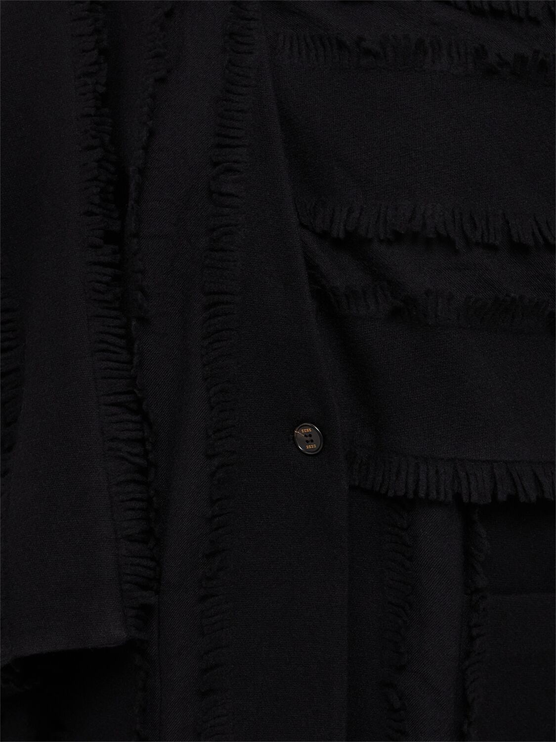Eenk Textured Wool Jacket W/ Scarf Detail