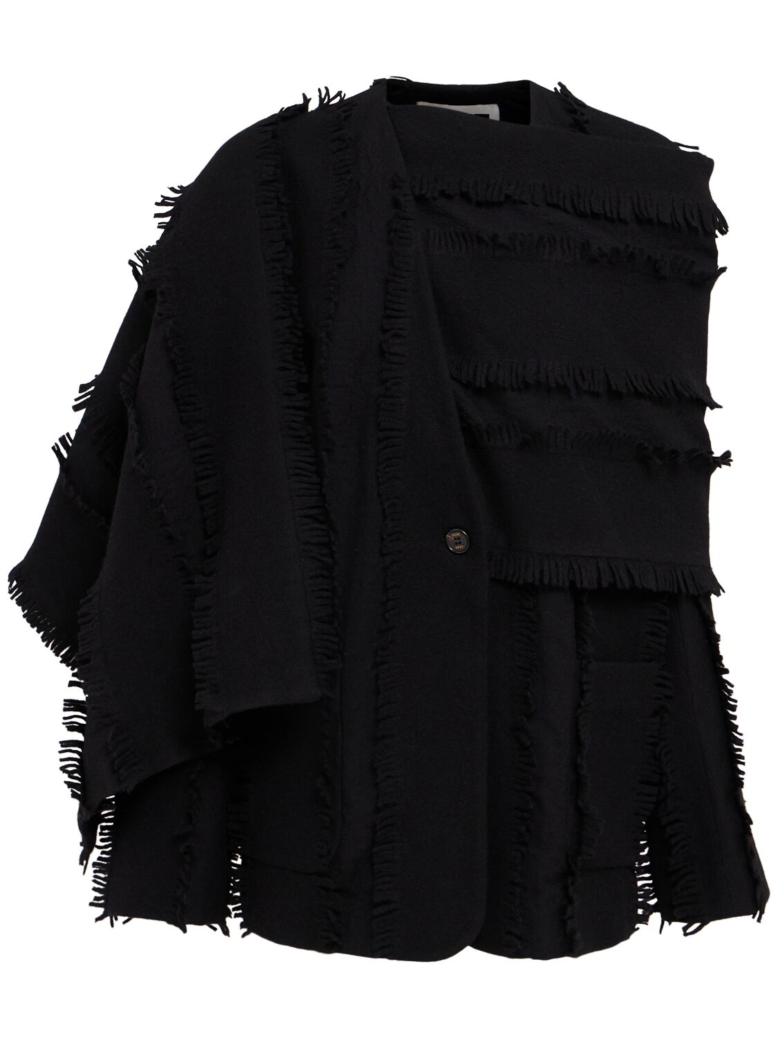 Eenk Textured Wool Jacket W/ Scarf Detail