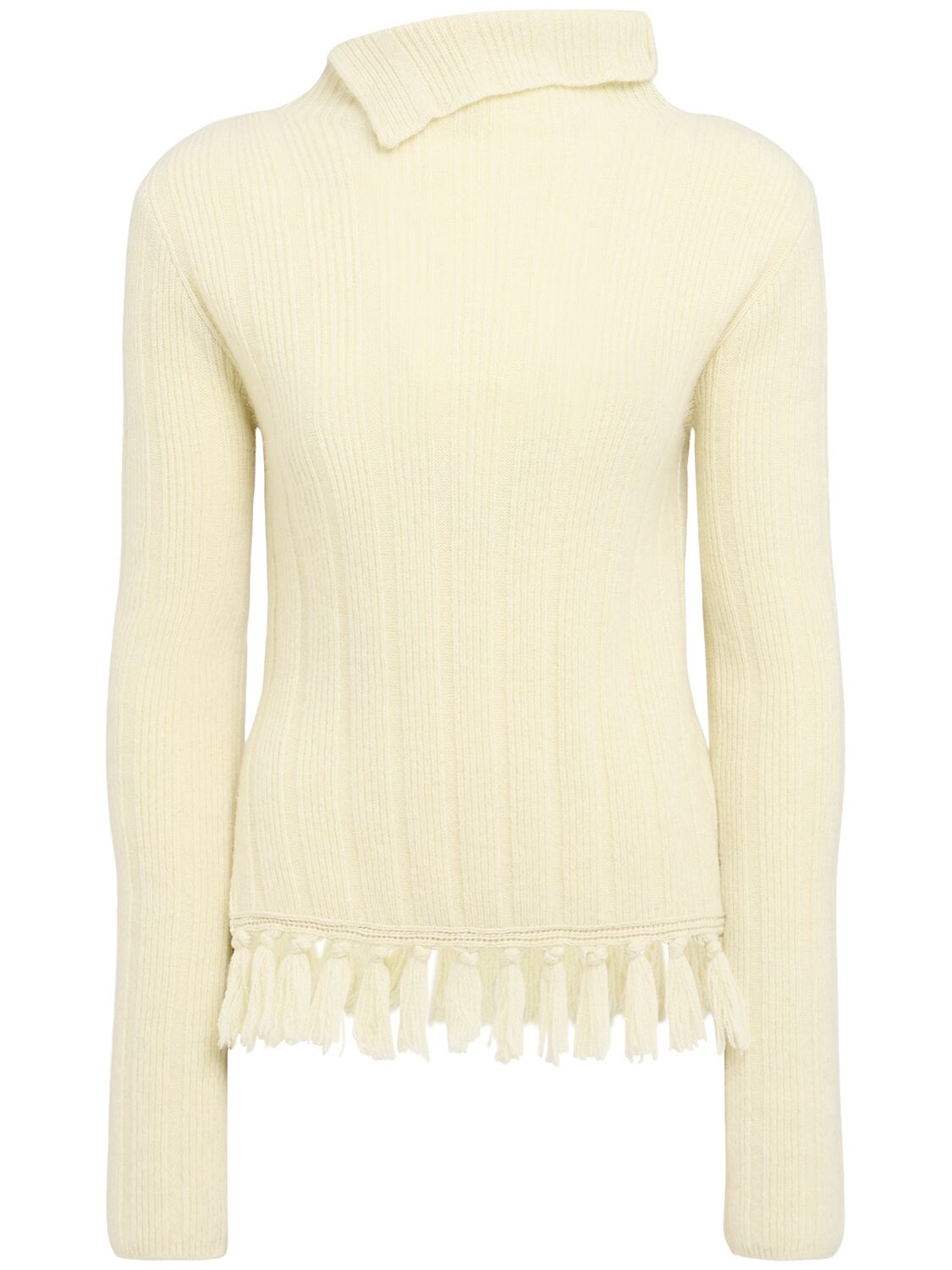 Funnel Neck Wool Blend Sweater