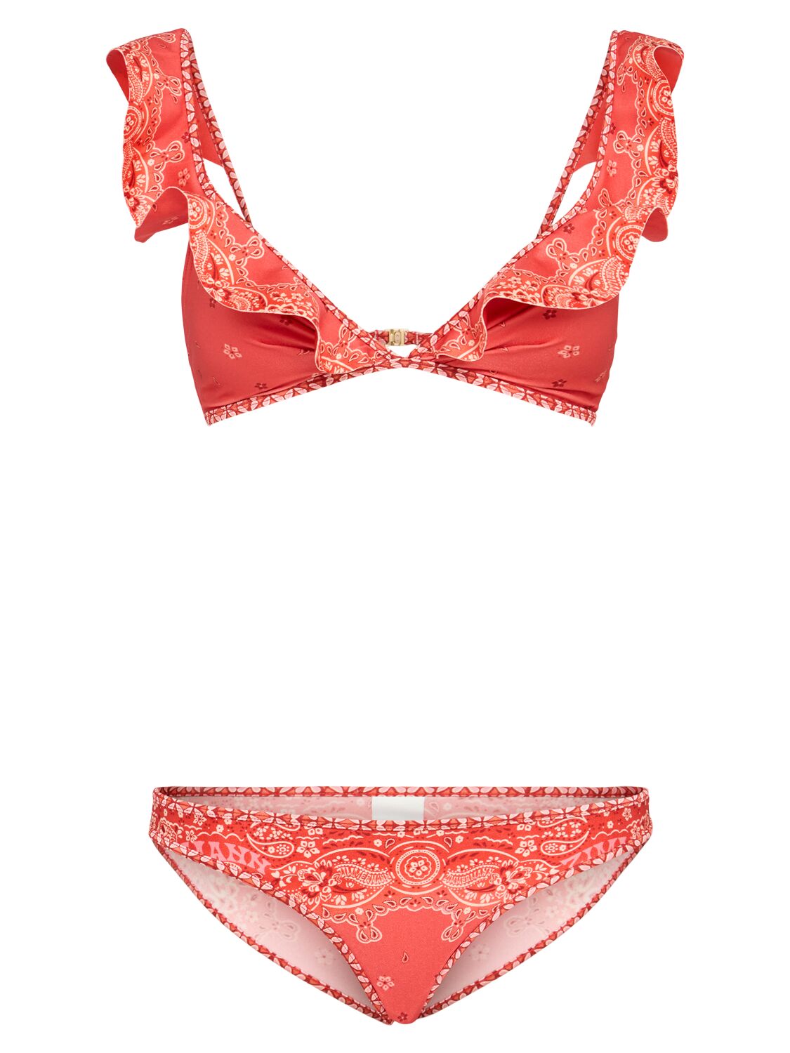 Bikini Lucky À Volants Imprimé Bandana - ZIMMERMANN - Modalova