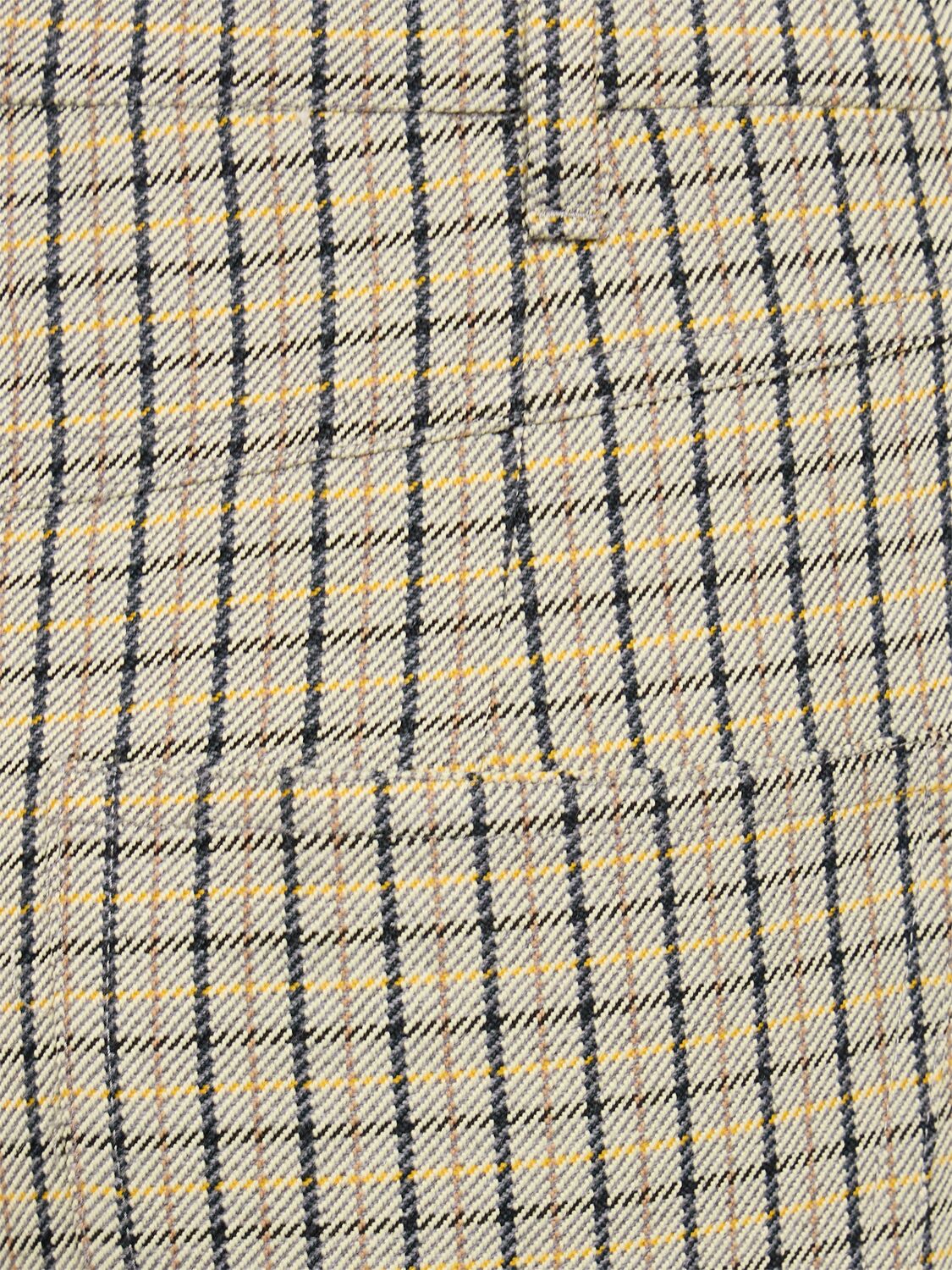 Eenk Check Wool Blend Straight Pants