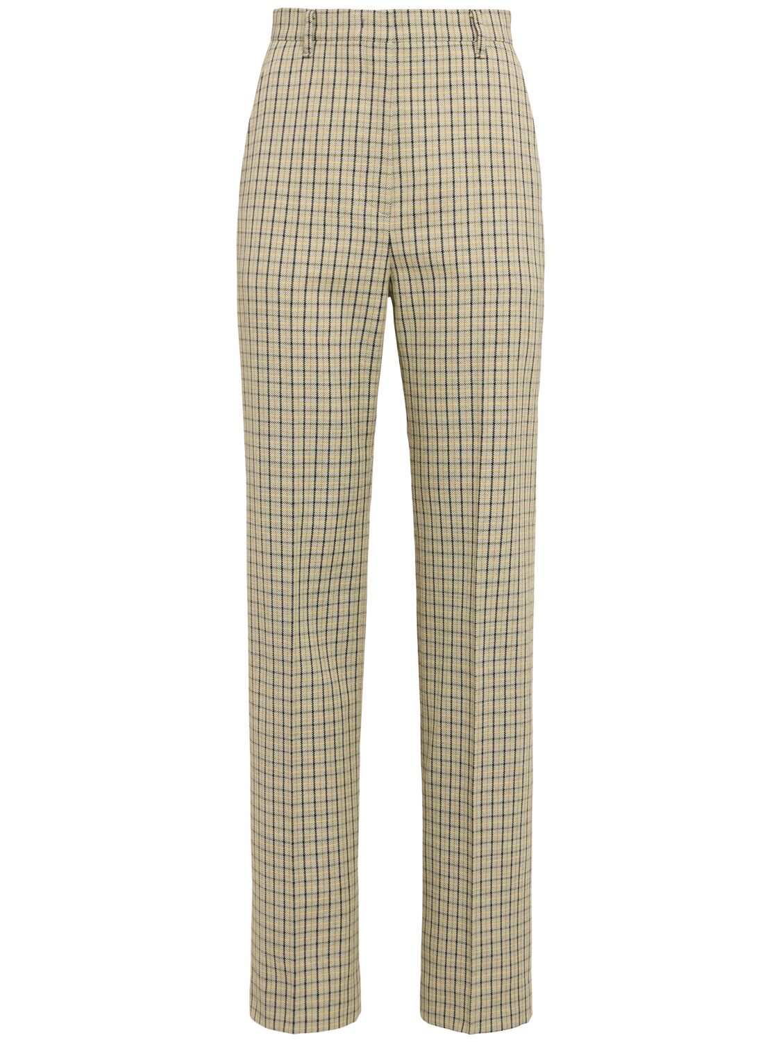 Eenk Check Wool Blend Straight Pants