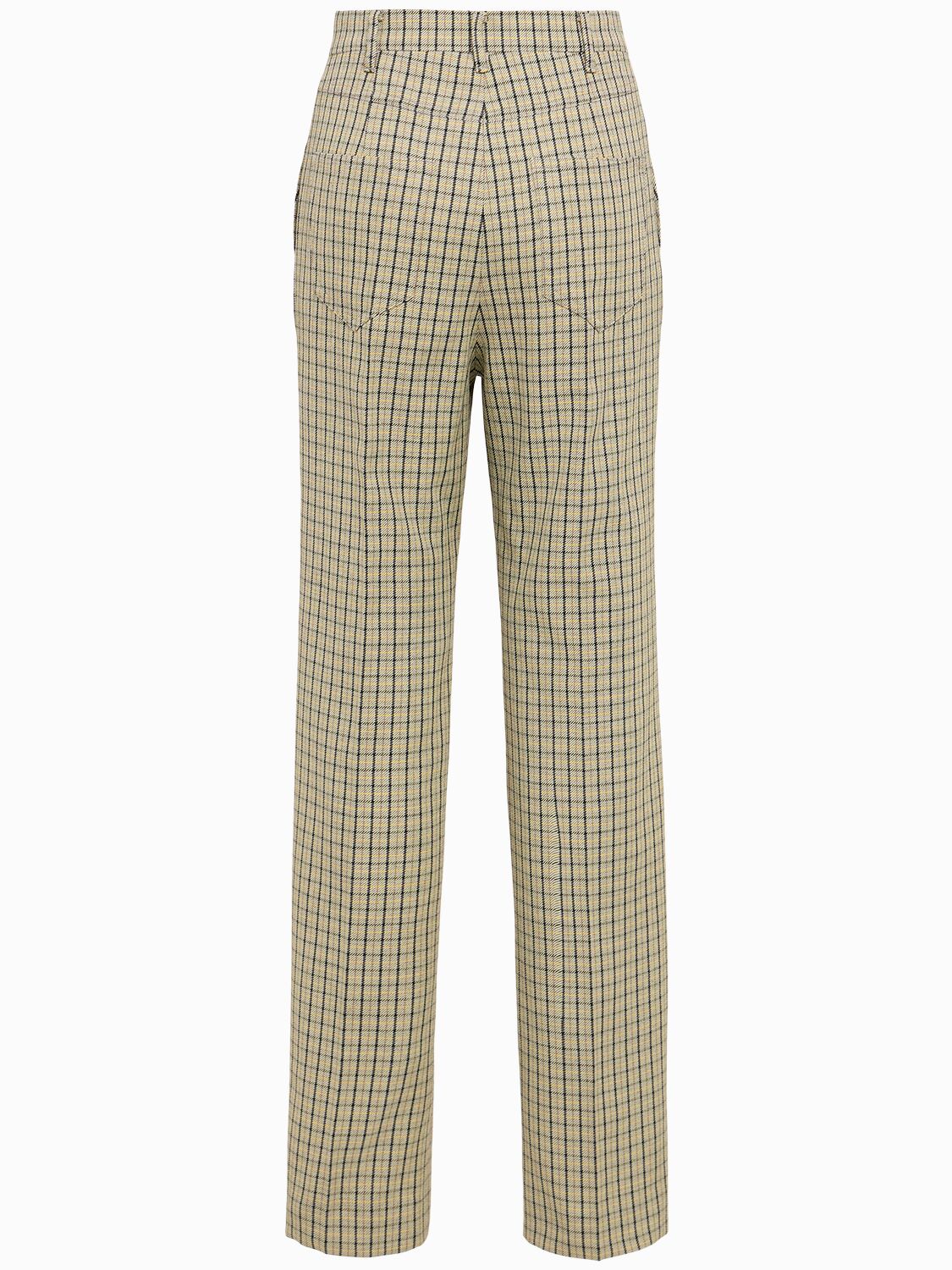Eenk Check Wool Blend Straight Pants
