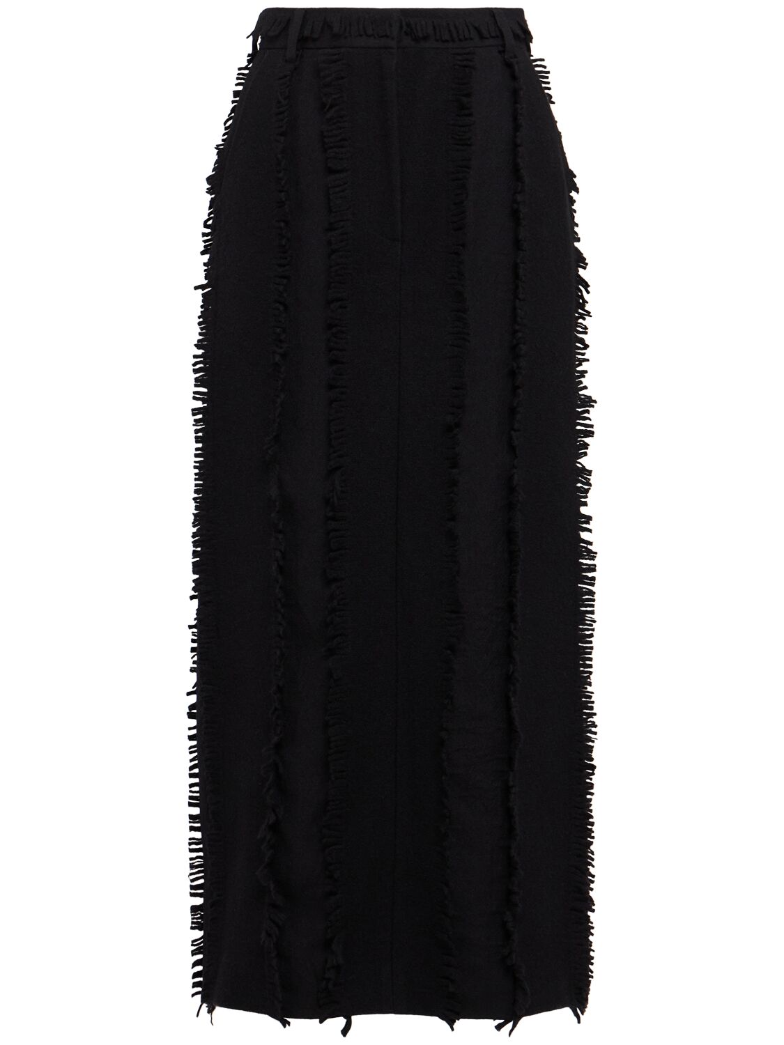 Eenk Straight Wool Blend Midi Skirt