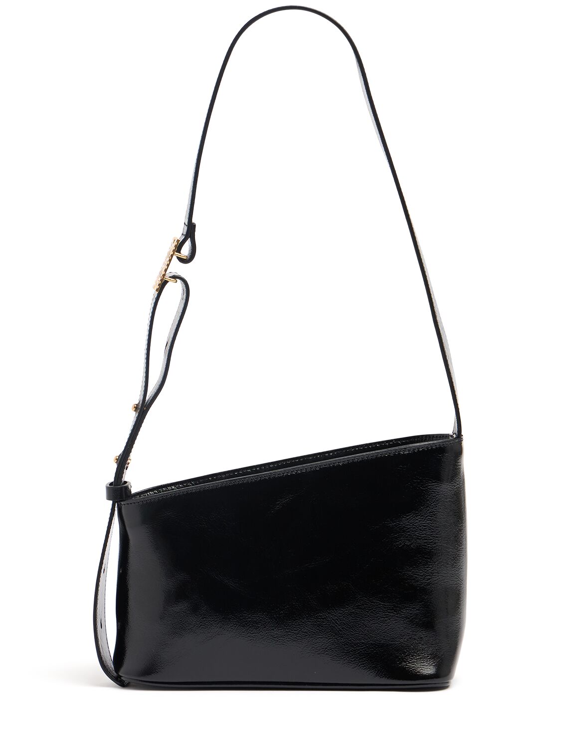 Small Trapezoid Leather Shoulder Bag