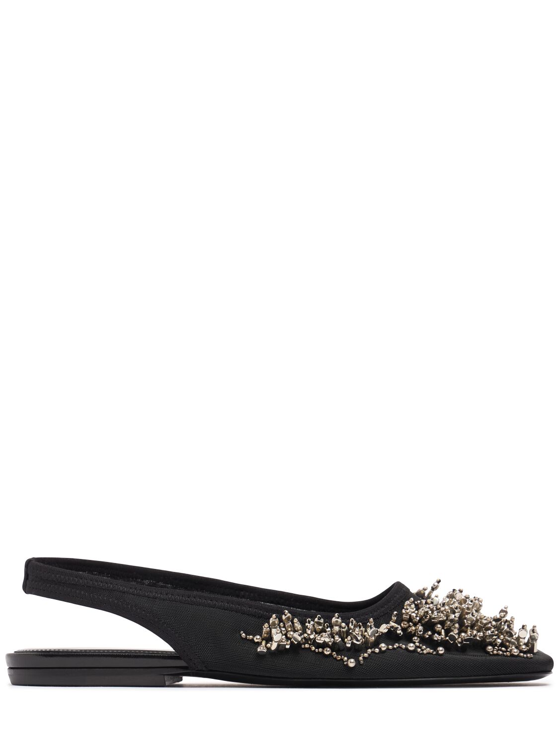 5mm Embroidered Mesh Slingback Flats