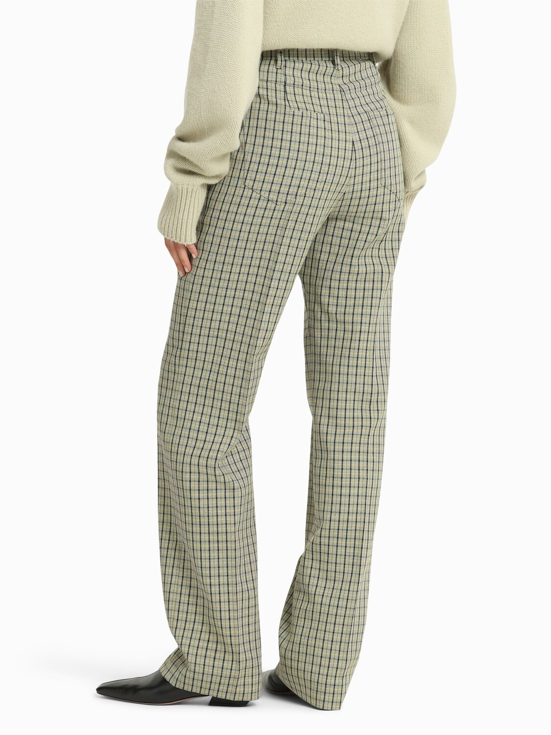 Eenk Check Wool Blend Straight Pants