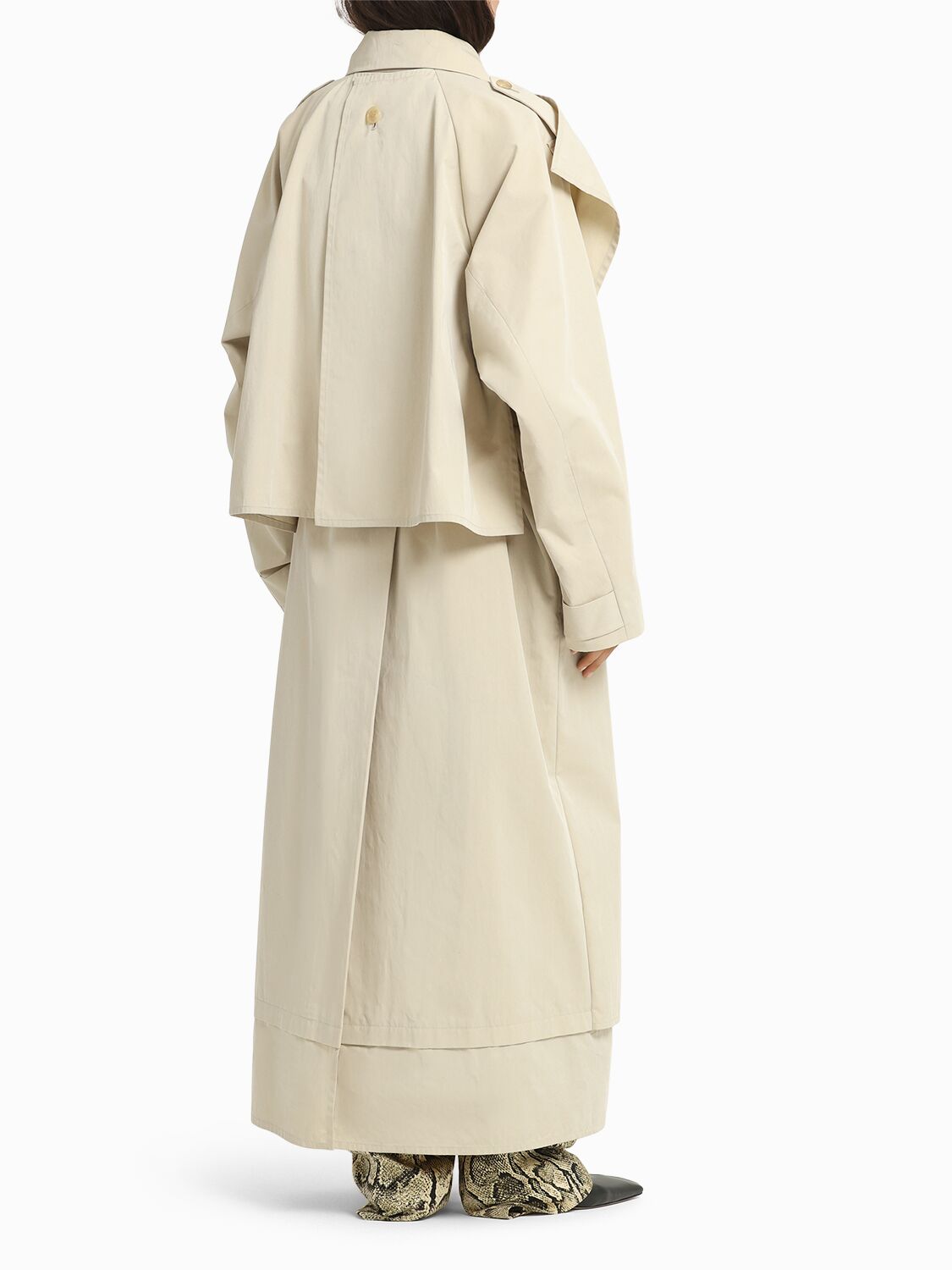 Eenk Belted Cotton Blend Long Coat